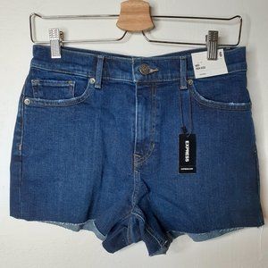 Expresss | Midi High Rise Cutoff Jean Shorts